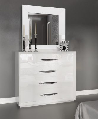 Спальни "Franco Furniture" Комод 1017 White Зеркало 1018